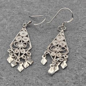 Pinwheel Filigree Sterling Silver Hook Earrings